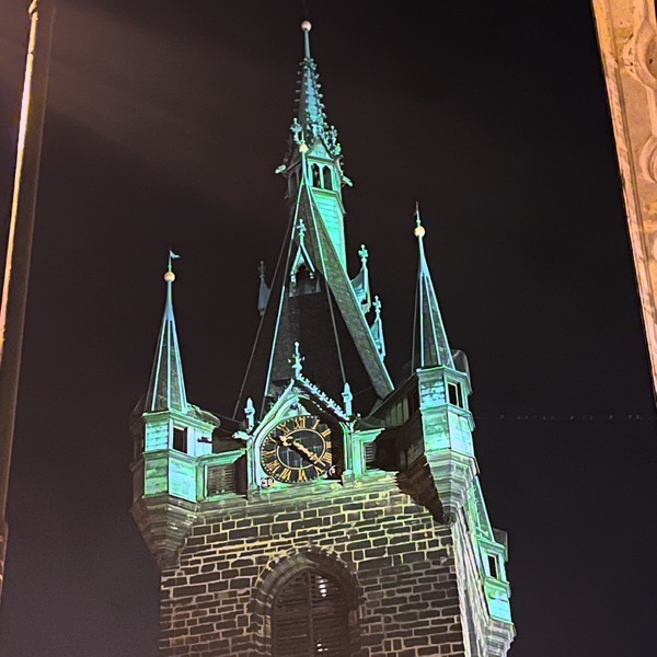 Jindřišská věž (Henry’s Tower) at Night, Prague Architecture 19, Prague, Czechia