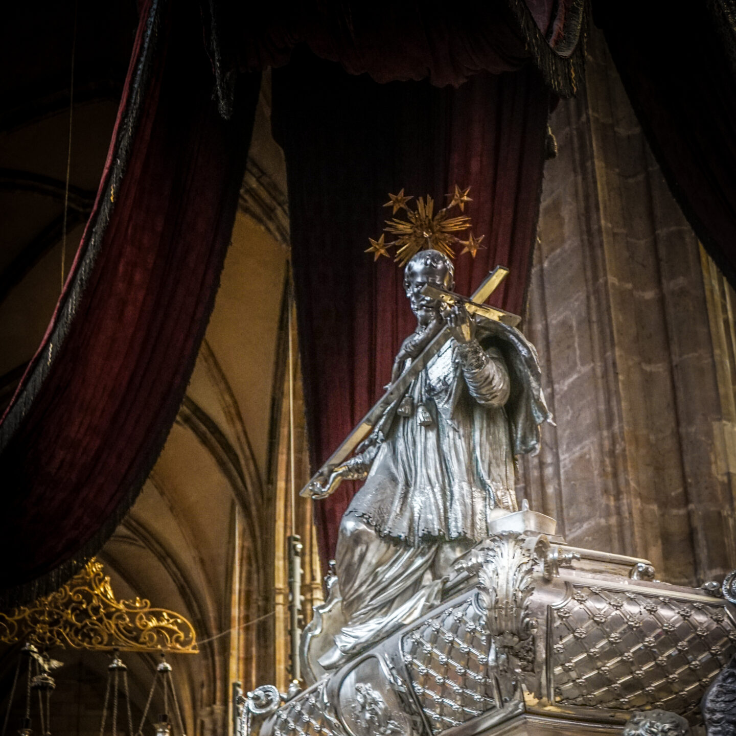 Silver sarcophagus of St. John of Nepomuk, St. Vitus Cathedral, Prague Architecture 37, Prague, Czechia (2 photos) [Photography]