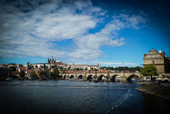 View over Vltava River towards Prague Castle, Prague Architecture 54, Prague, Czechia [Prints Available]