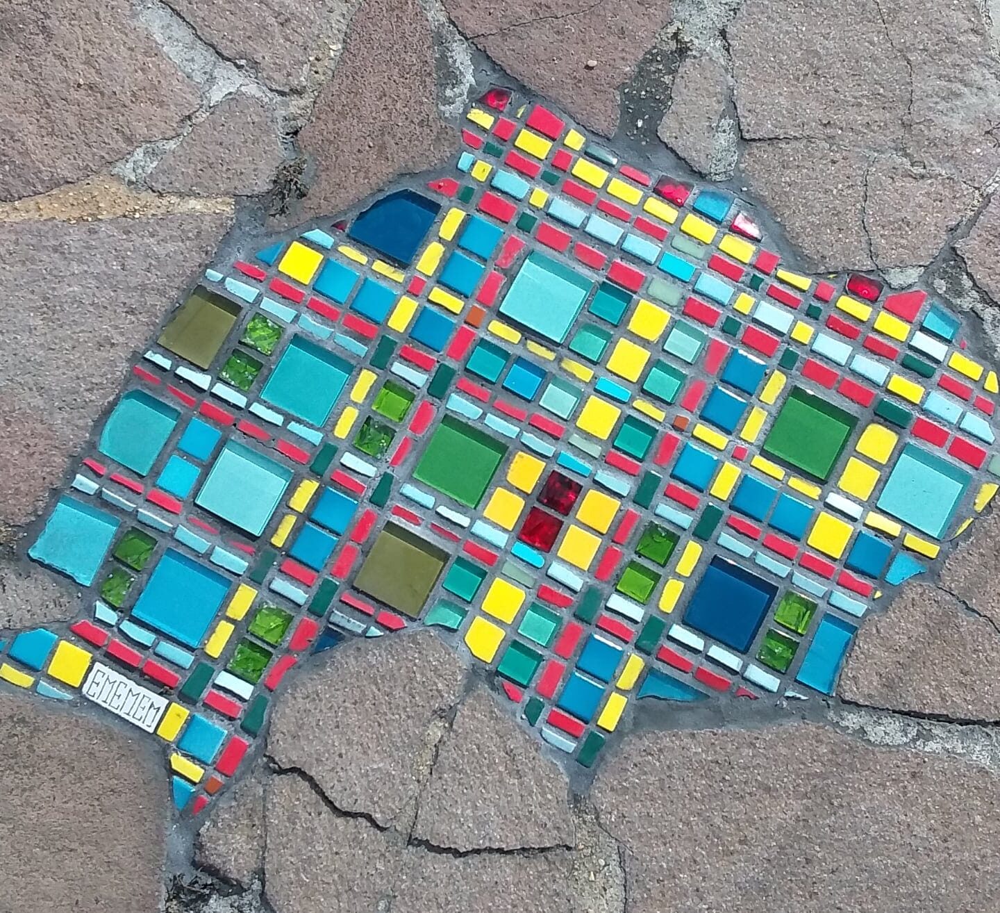 Vibrant Tiled Mosaics by Ememem Repair Gouged Pavement and Fractured Sidewalks via Colossal [Shared]