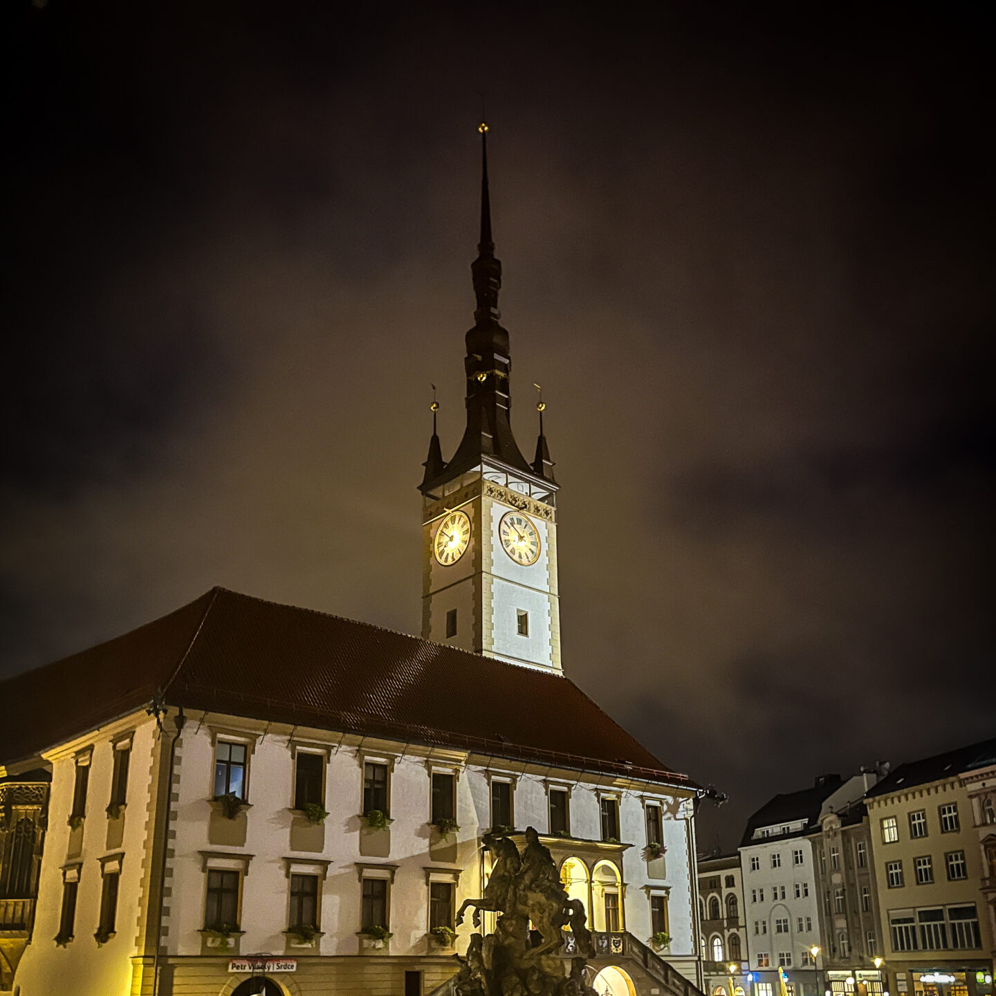 Town Hall on A Rainy Night in Olomouc Street Scene 26, Olomouc, Czechia [Prints Available]