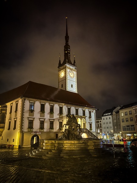 Town Hall on A Rainy Night in Olomouc Street Scene 26, Olomouc, Czechia [Prints Available]