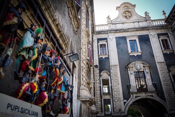 Porta Uzeda with Traditional Sicilian Puppets, Catania, Sicily, Italy [Photography] [Prints available]