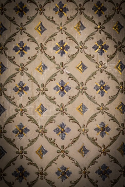 Wallpaper detail, Palazzo Biscari 4, Catania, Sicily, Italy