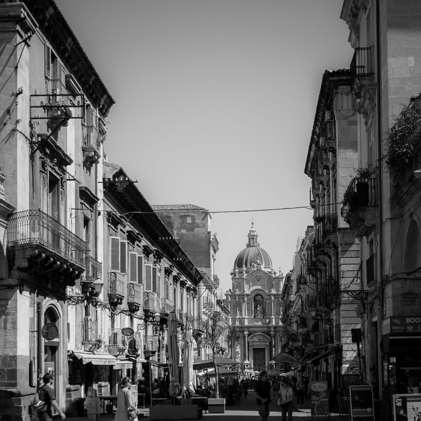 Street Scene with Basilica Cattedrale di Sant’Agata, Catania, Sicily, Italy [Photography]