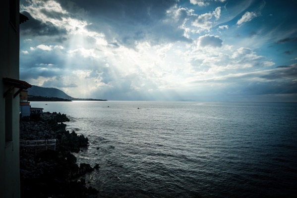 Crepuscular Rays, Lungomare Cefalù, Cefalù, Sicily, Italy  [Prints Available]