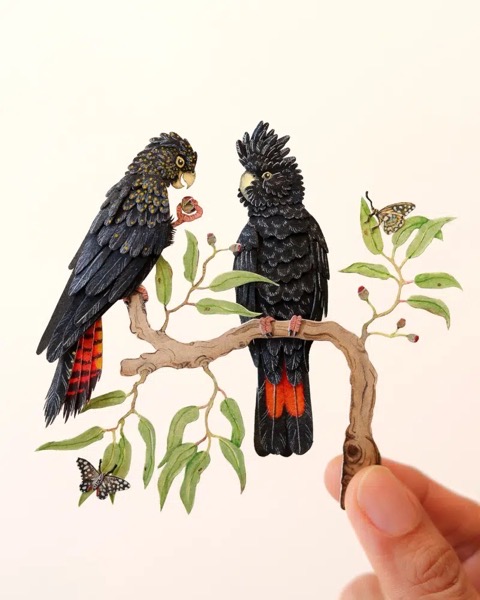 These Lifelike Paper Portraits Shine a Light on Endangered Parrots via My Modern Met [Shared]