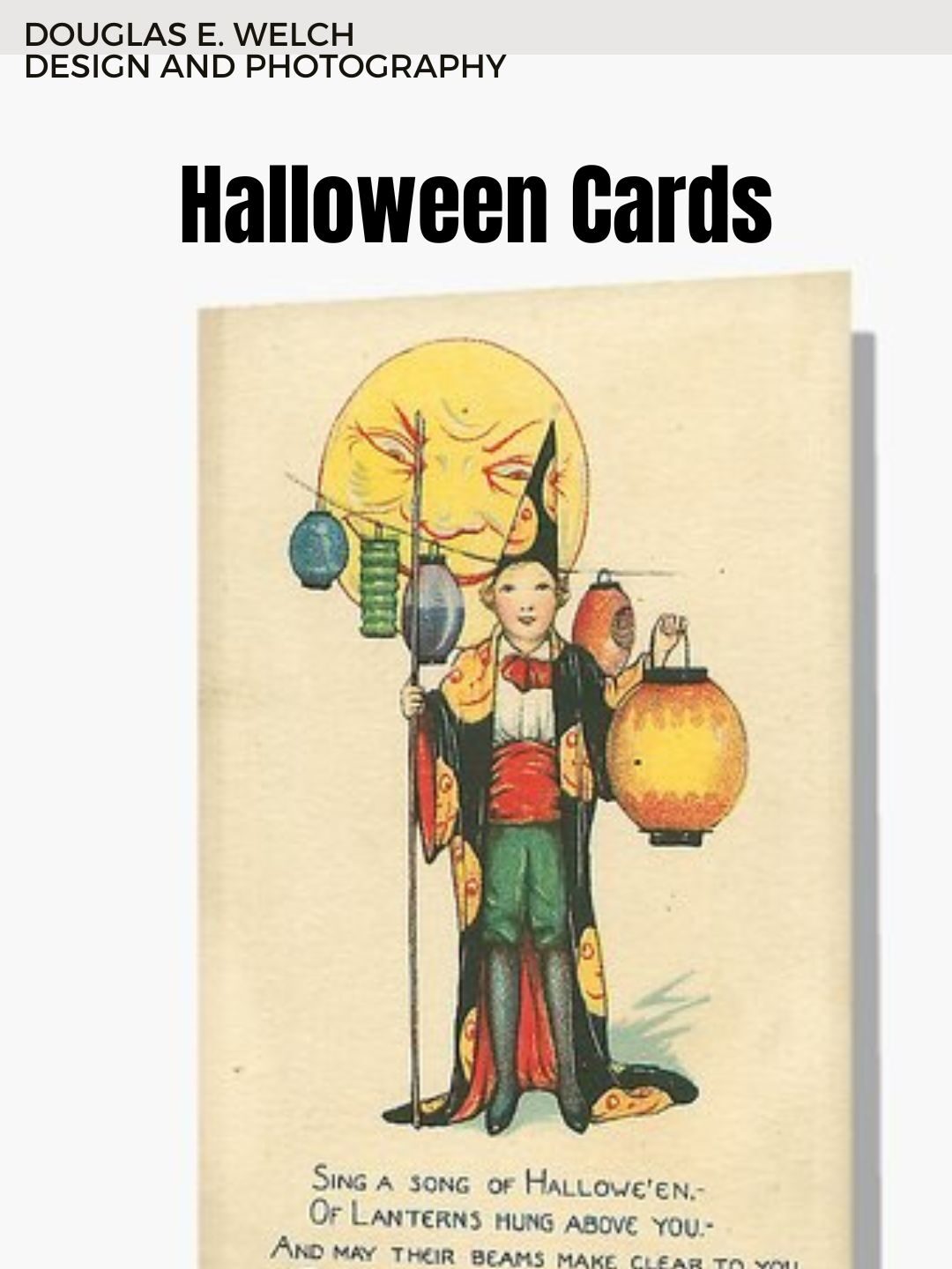 Vintage Halloween Scenes on Greeting Cards, Tees, and More