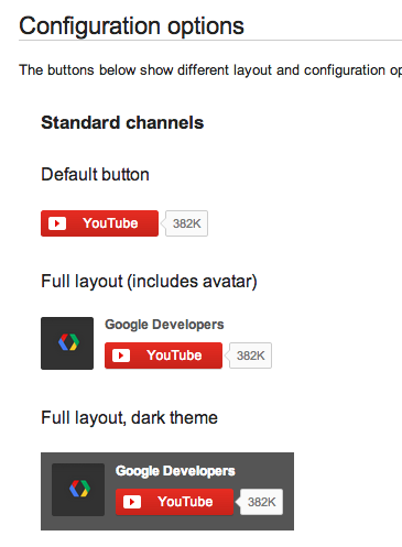 Youtube subscribe config