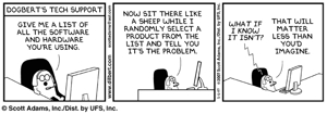 Dilbert comic on tech support