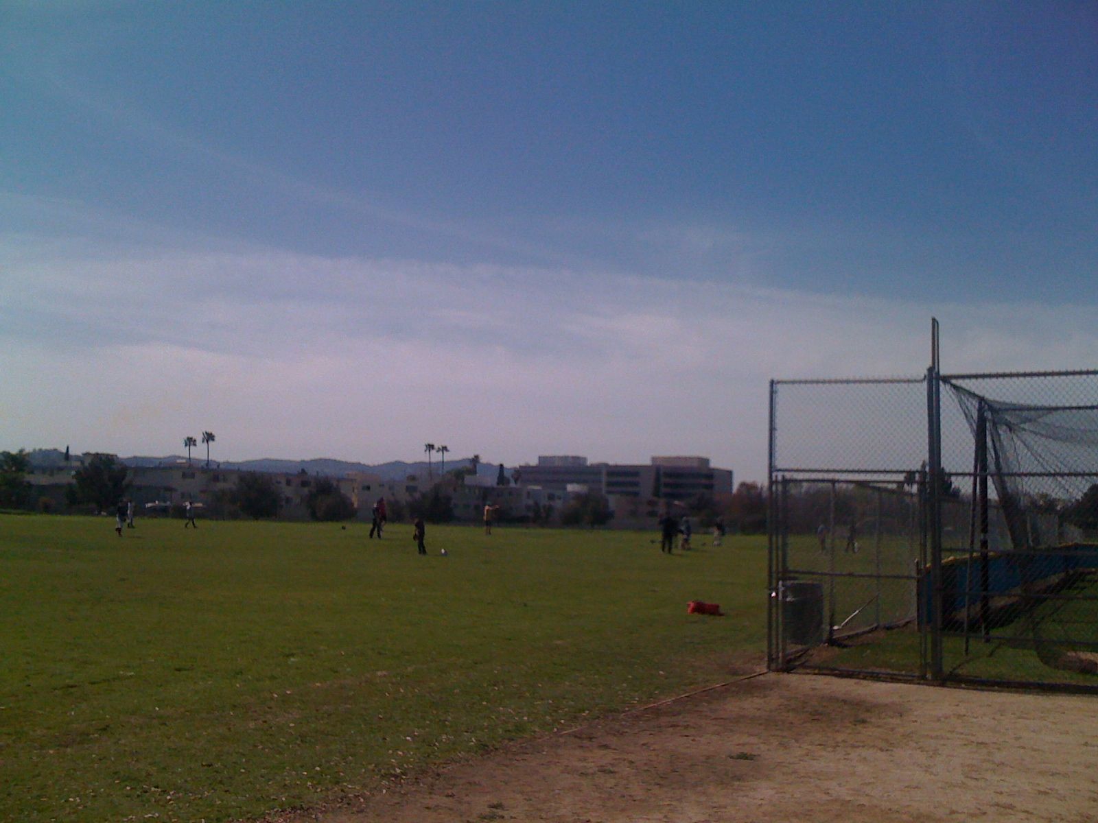 Sunny and clear day at the ball field