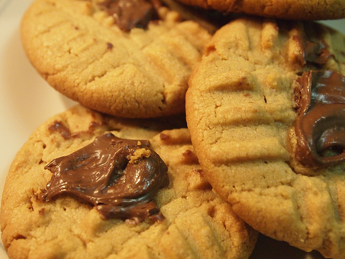 Food: Peanut butter cookies with Nutella Schmear