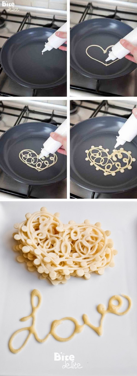 Valentine’s Day #7: Squeeze Bottle Pancake Hearts
