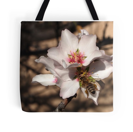 “Bee on Apricot Blossom” tote bags, cards, smartphone covers and more!