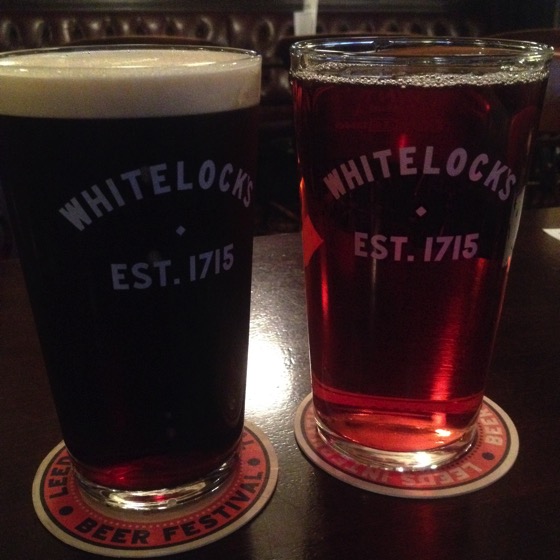 Beer and Cider with dinner at Whitelock’s, Leeds, UK via Instagram [Photo]