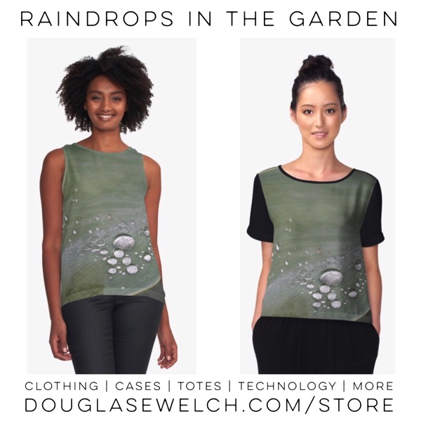 Shop for these “Raindrops in the Garden” tops and much more from Douglas E. Welch