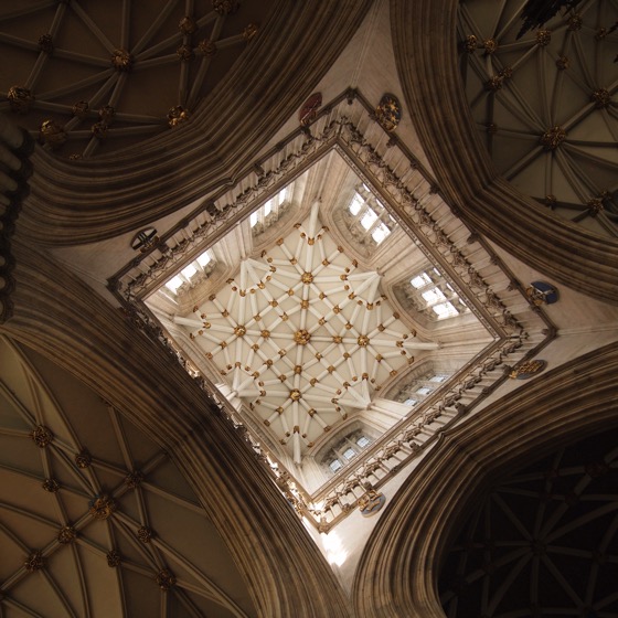 Looking up York Minster Tower [Photo]