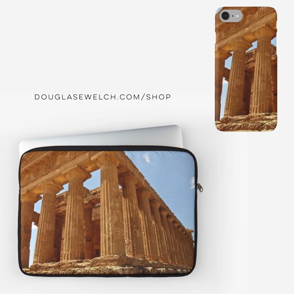 Get these Greek Temple laptop sleeves and iPhone covers and stylishly protect your devices today!