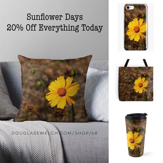 20% Off Everything Today Including these Sunflower Days Totes, Mugs, Smartphone Cases and More!
