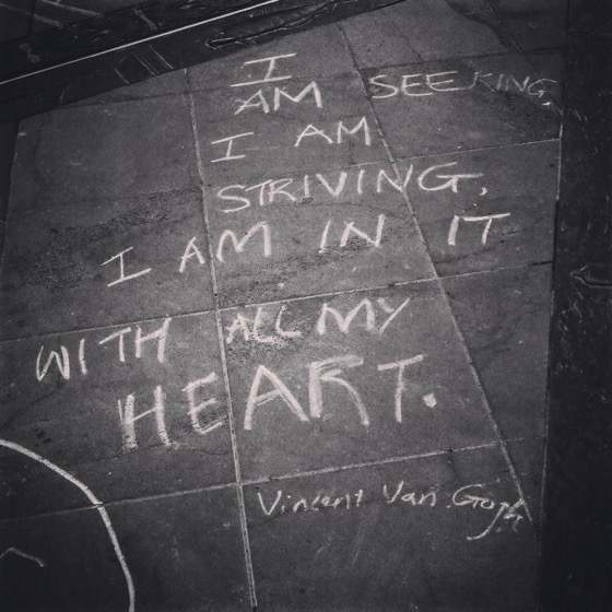 “I am seeing. I am striving. I am in it with all my heart.” via Instagram