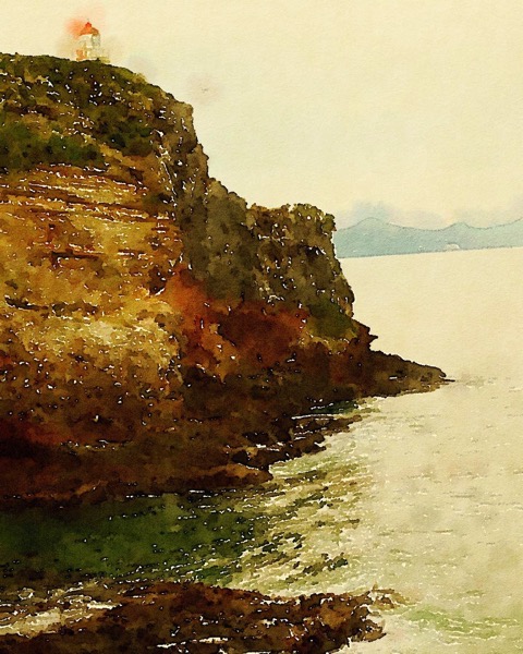 Taiaroa Head, Dunedin, New Zealand in Watercolor via Instagram