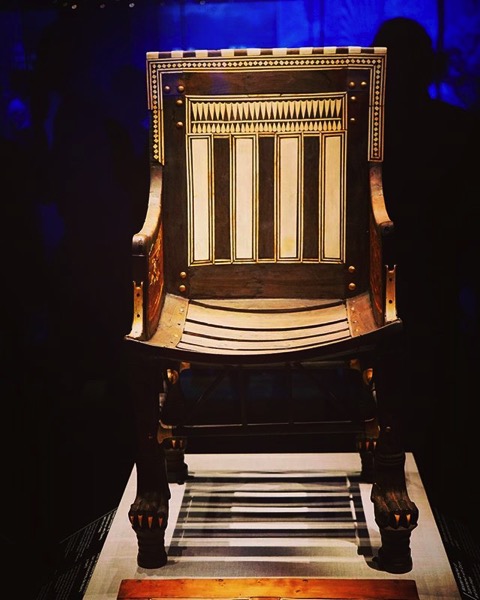 Pharoh’s Chair, King Tut: Treasures of the Golden Pharaoh via Instagram