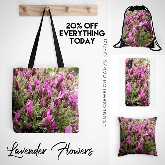 20% OFF Everything Today! — Lovely Lavender Flowers Totes, Pillow, iPhone Cases, and Much More!