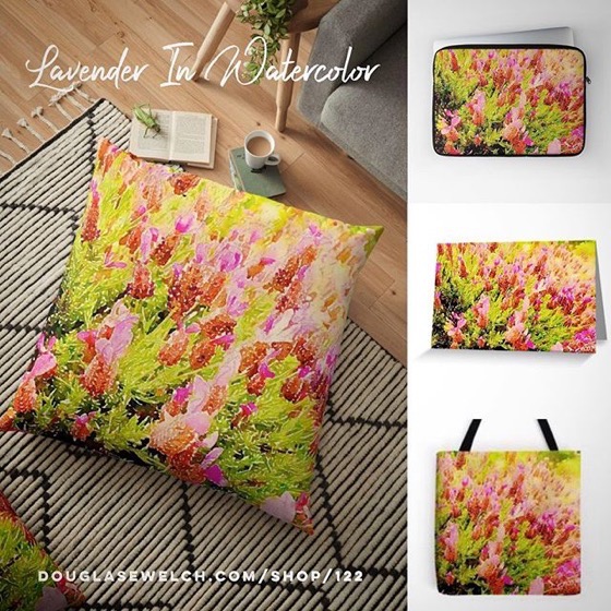 Lavender in Watercolor Totes, Pillows, Laptop Sleeves, Cards, and Much More!