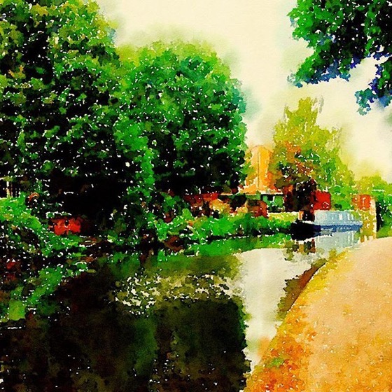 By the canal…Nottingham in Watercolor via Instagram