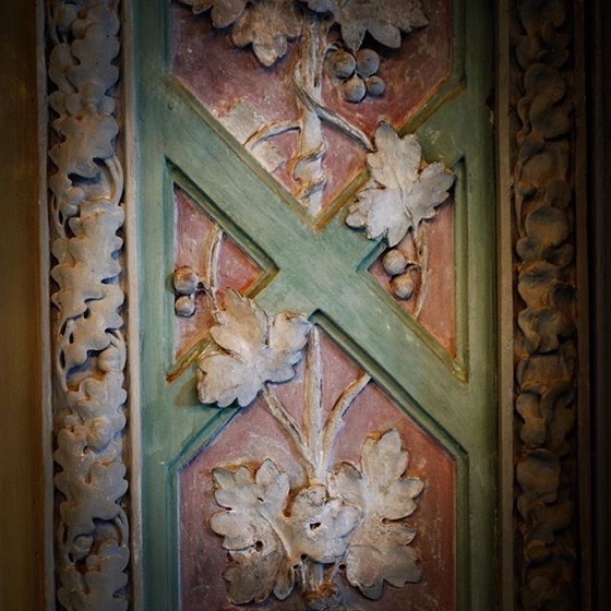 Wood carving decoration detail, Villa Reale, Monza, Italy via Instagram