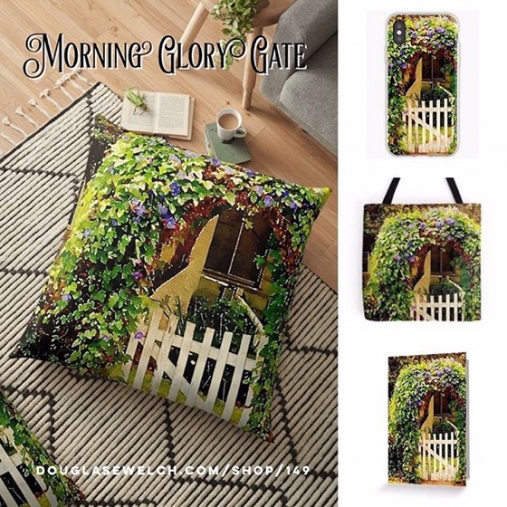 Go Down The Garden Path and Through The Morning Glory Gate with These Pillows, Totes And iPhone Cases
