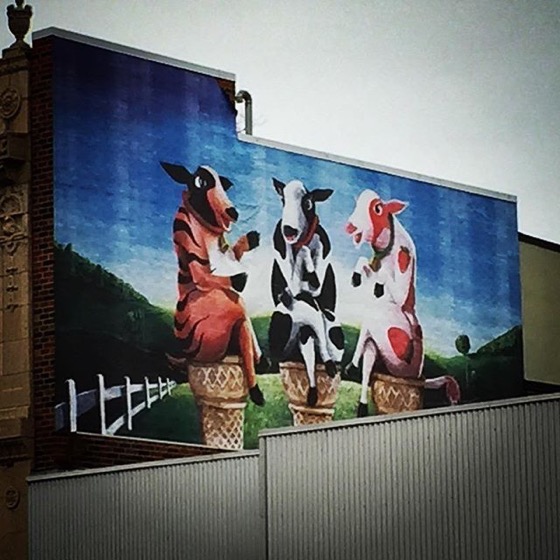 Very happy cows mural via Instagram