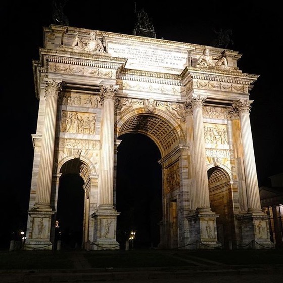 Arco della Pace at Night via Instagram