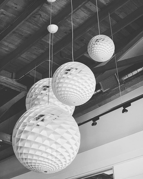Lighting at Helms Bakery Design Center, Culver City, California via Instagram