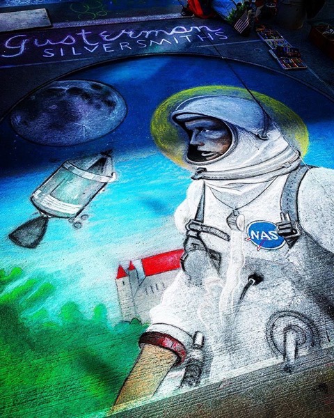 Apollo Era Astronaut, Denver Chalk Art Festival via My Instagram