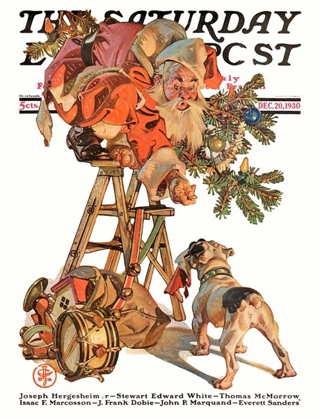 Christmas Past – 2 in a series – Saturday Evening Post (1930) by J. C. Leyendecker