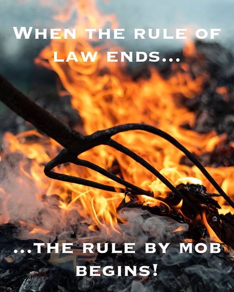 When the rule of law ends, the rule by mob begins!