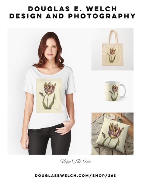 Vintage Tulip Print T-Shirts and More From Douglas E. Welch Design and Photography [For Sale]