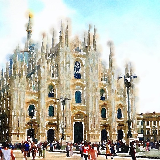Duomo di Milano in Watercolor via Instagram
