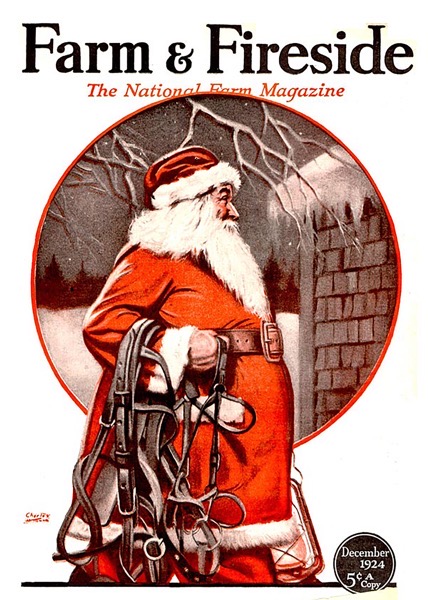 Order Now! Vintage Santa Farm & Fireside Magazine Cover (1924) Christmas Cards from Douglas E. Welch Design and Photography [For Sale]
