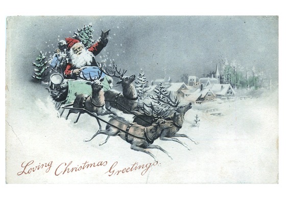 Order Now! Vintage Santa Claus On His Sleigh Postcard (1904) Christmas Cards from Douglas E. Welch Design and Photography [For Sale]