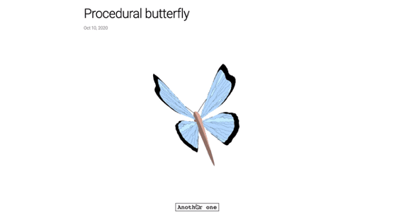 Procedural butterfly generator via Boing Boing [Shared}