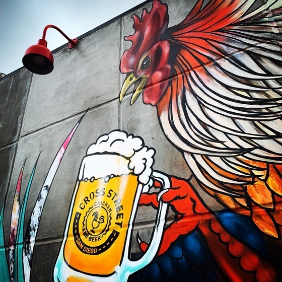 Mural at Cross Street Chicken and Beer in San Diego via Instagram