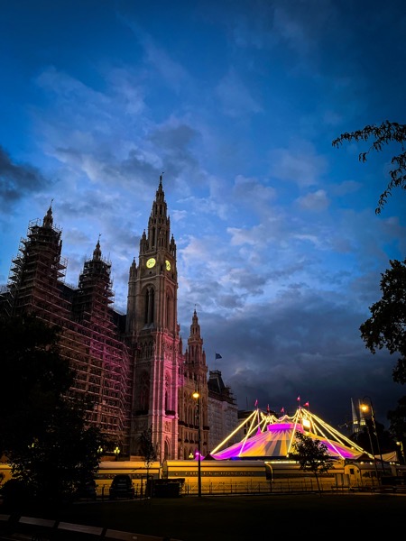 Town Hall/Rathaus with circus at Sunset, Vienna Architecture 3 Vienna, Austria  [Photography]