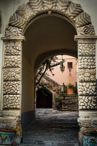 Doorway and Courtyard, Cefalù, Sicily, Italy [Photography]